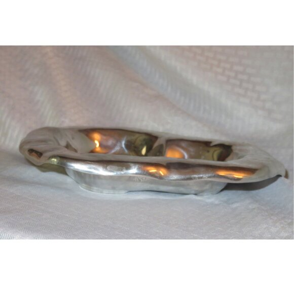 Corazon Vento 11" Handmade Silver Metal Heart Dish - Picture 7 of 8